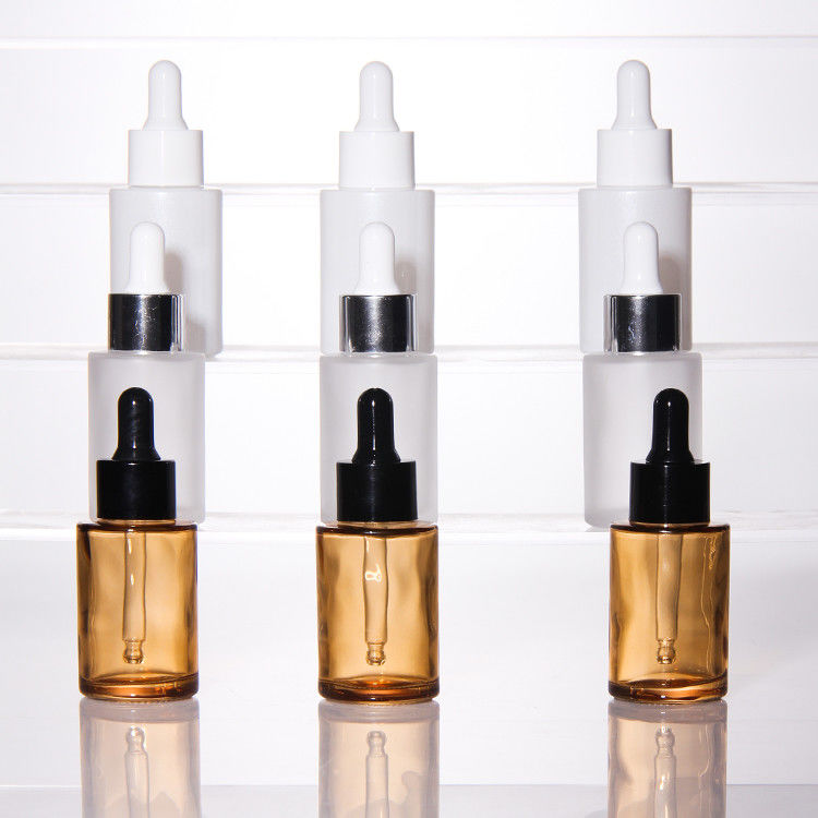 Leeg 15 ml 30 ml bevroren glazen gezichtsolie serumfles Verpakking Glazen pomp Cosmetische serum olie druppelfles