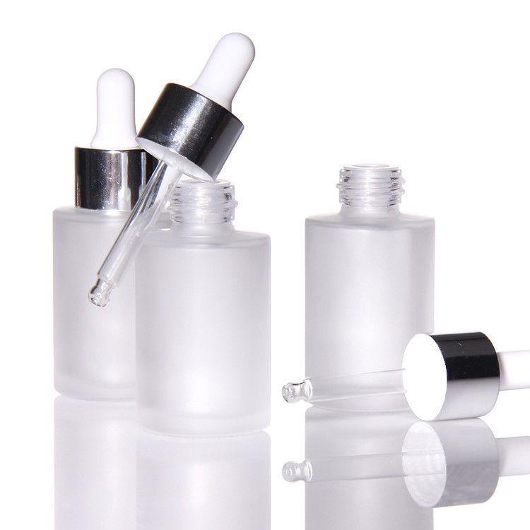 Leeg 15 ml 30 ml bevroren glazen gezichtsolie serumfles Verpakking Glazen pomp Cosmetische serum olie druppelfles