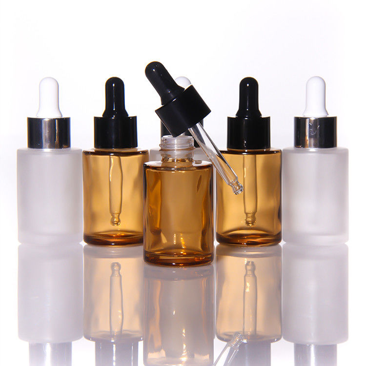 Leeg 15 ml 30 ml bevroren glazen gezichtsolie serumfles Verpakking Glazen pomp Cosmetische serum olie druppelfles