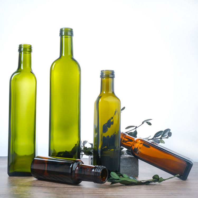 Groen Kleur Helder Glas Vierkante Ronde Olijfolie Flessen 125 ml 250 ml 500 ml 750 ml 1000 ml
