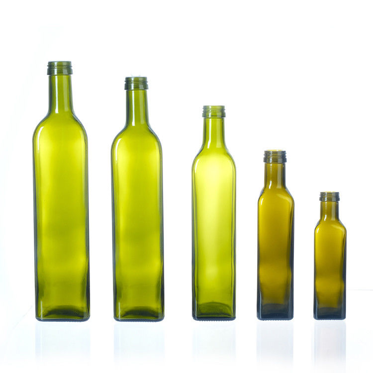 Leeg Olijfoliefles met dop 250 ml 500 ml 750 ml 1 l helder vierkant glasfles voor olijfolie