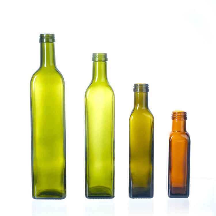 Leeg Olijfoliefles met dop 250 ml 500 ml 750 ml 1 l helder vierkant glasfles voor olijfolie