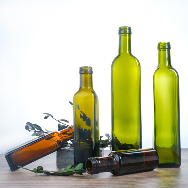 500 ml 750 ml vierkant platte olijfolie glazen flessen met kurk of schroefdeksel