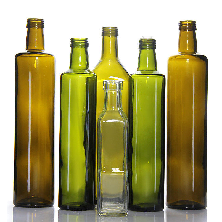 500 ml 750 ml vierkant platte olijfolie glazen flessen met kurk of schroefdeksel