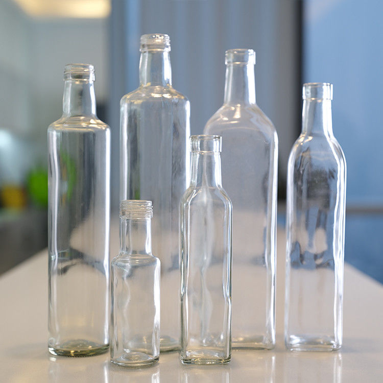 Voedingsmiddelen 250 ml 500 ml 750 ml heldere ronde Marasca-glasflessen met kap
