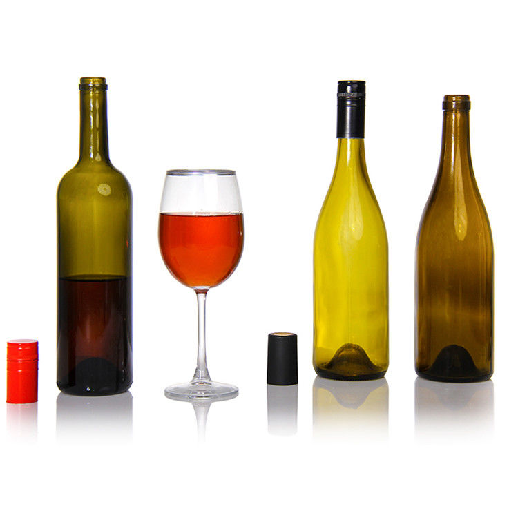 Custom Label 500 ml 750 ml Frosted Clear Black Round Wine Flasjes voor bruiloft