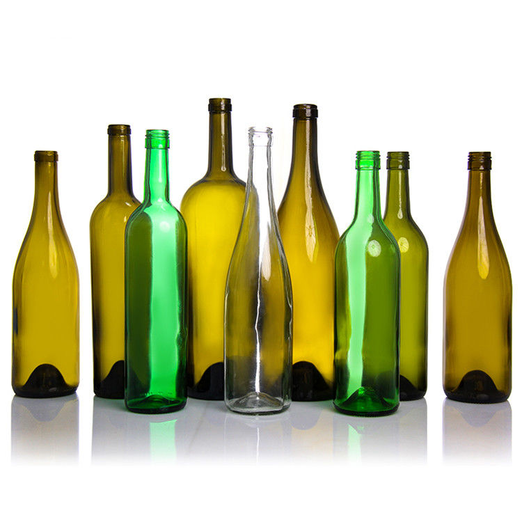 Custom Label 500 ml 750 ml Frosted Clear Black Round Wine Flasjes voor bruiloft
