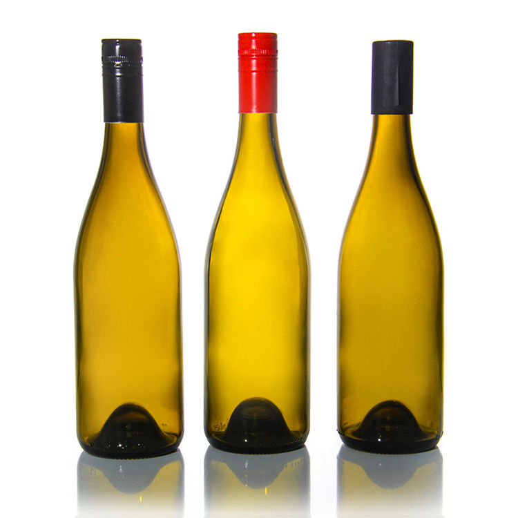 Custom Label 500 ml 750 ml Frosted Clear Black Round Wine Flasjes voor bruiloft