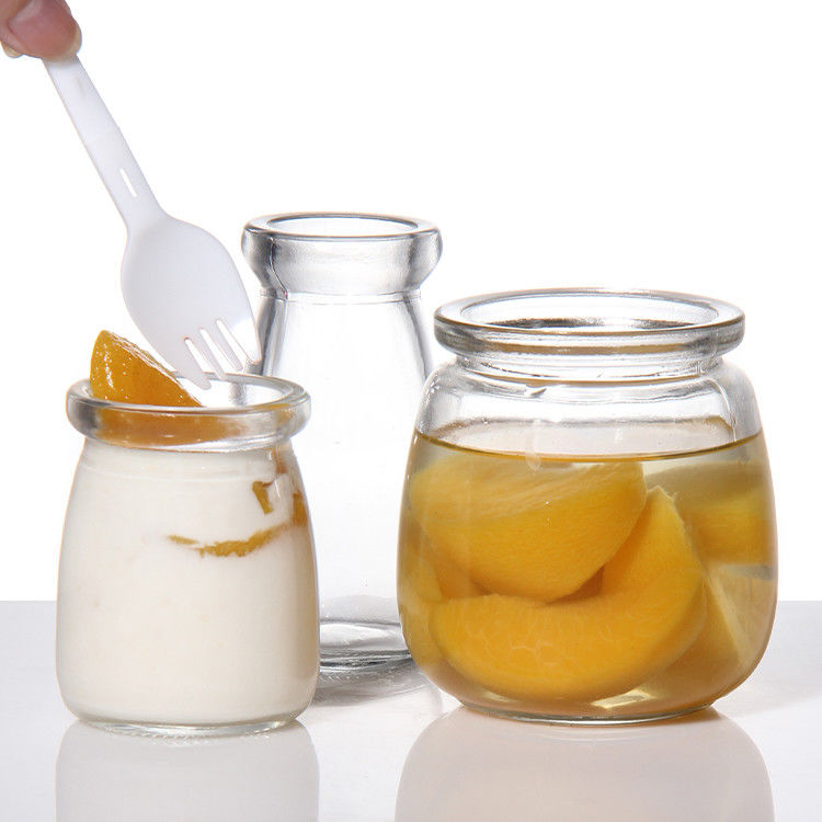 Op maat gemaakte ontwerpen lekbestendige wens gunst glazen flessen snoep drankjes potten voor gebakken mousse