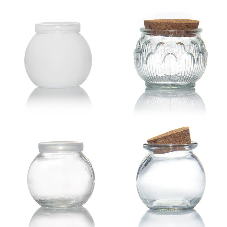 100 ml 200 ml mini ronde heldere glas melk yoghurt pudding pot met houten stop