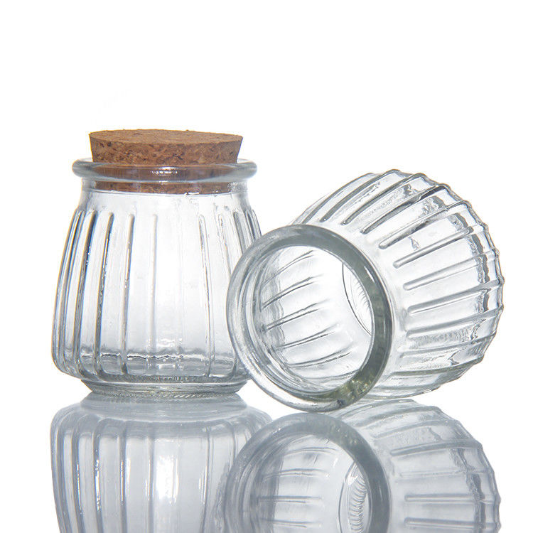 100 ml 200 ml mini ronde heldere glas melk yoghurt pudding pot met houten stop