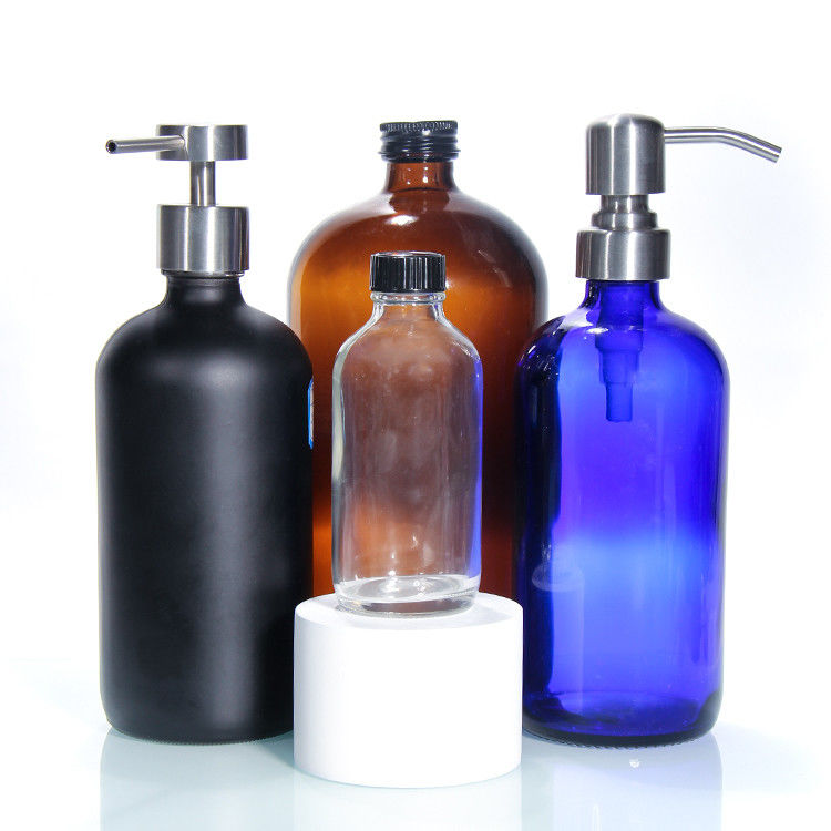 Kleurloze luxe glasfles Glasfles met pomp lotion Glas cosmetische flessen