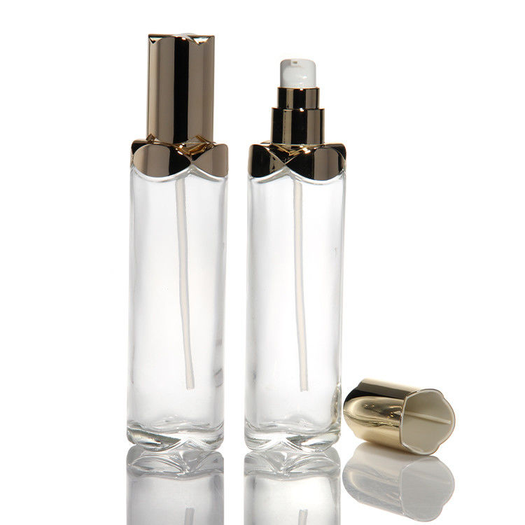 Gezichtscrème Cosmetische glazen fles Essentiële olie fles 100 ml 150 ml met lotion pomp voor het verpakken van cosmetica