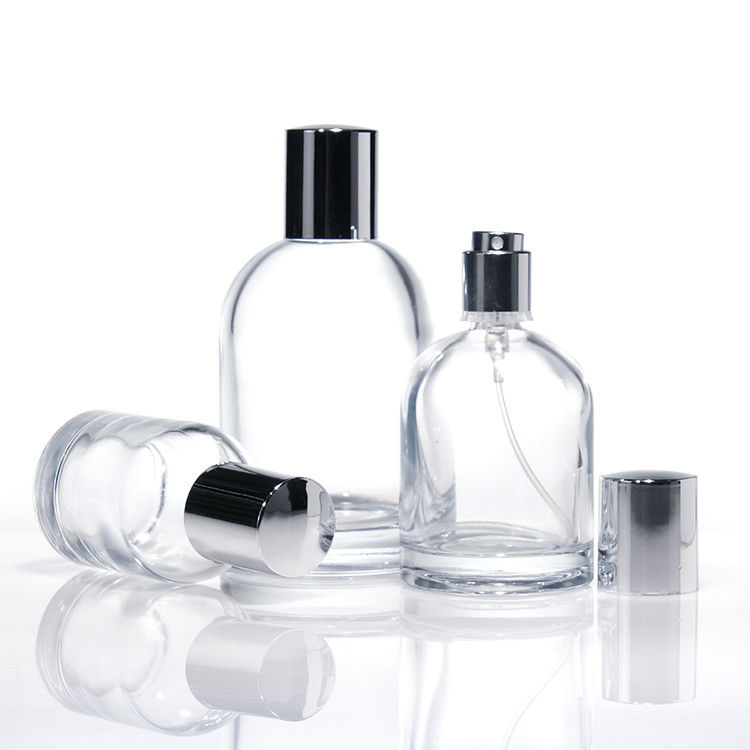 Luxe 30 ml 50 ml 100 ml dikke vierkante ronde glasflessen met houten doppen en dozen op maat