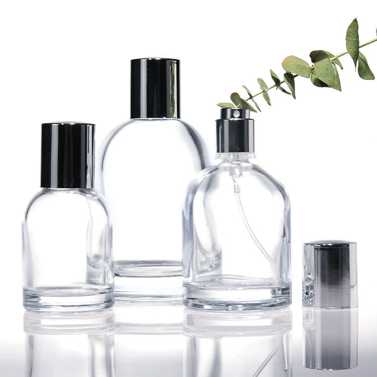 Luxe 30 ml 50 ml 100 ml dikke vierkante ronde glasflessen met houten doppen en dozen op maat