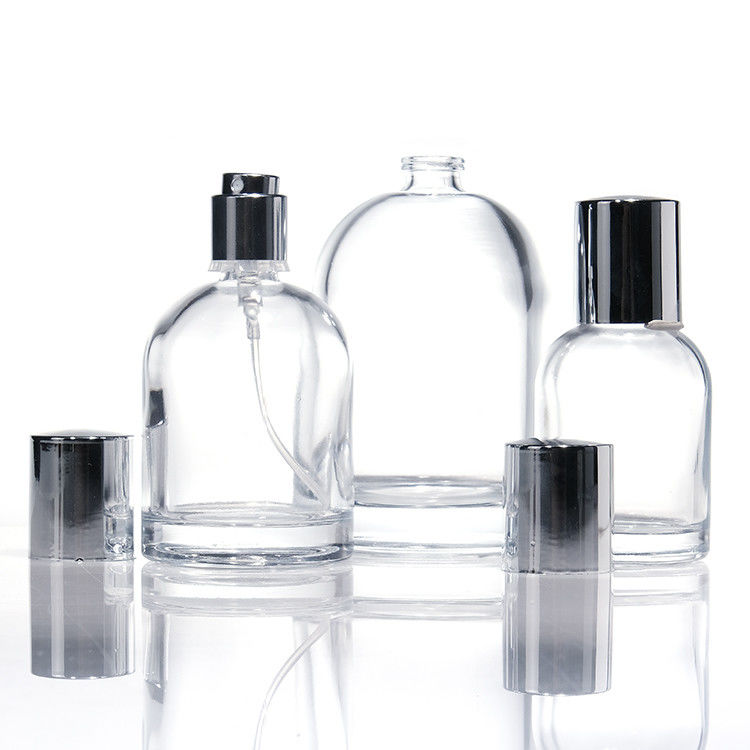 Luxe 30 ml 50 ml 100 ml dikke vierkante ronde glasflessen met houten doppen en dozen op maat