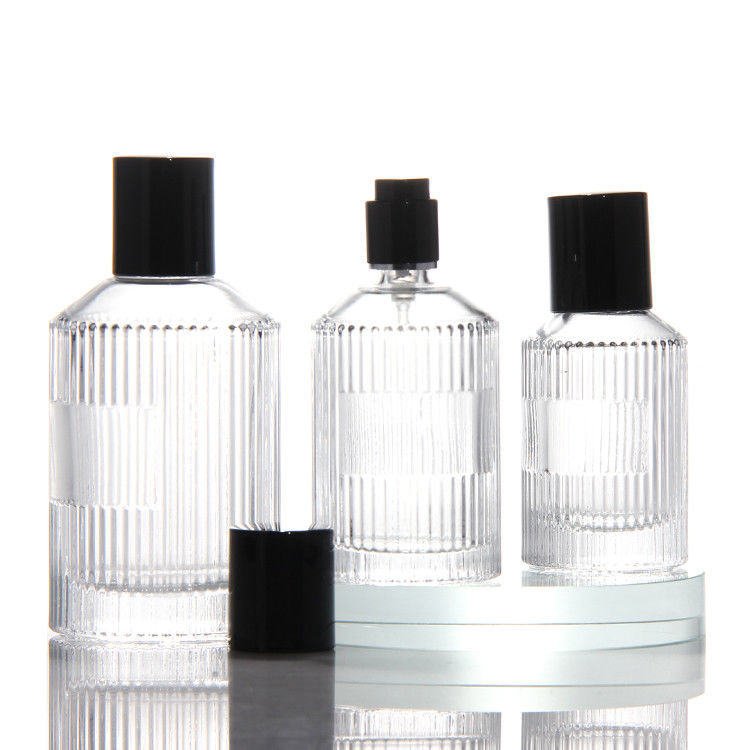 Cylinder transparante parfumfles OEM 50 ml glazen parfumfles met cadeaubon pomp spuitmachine