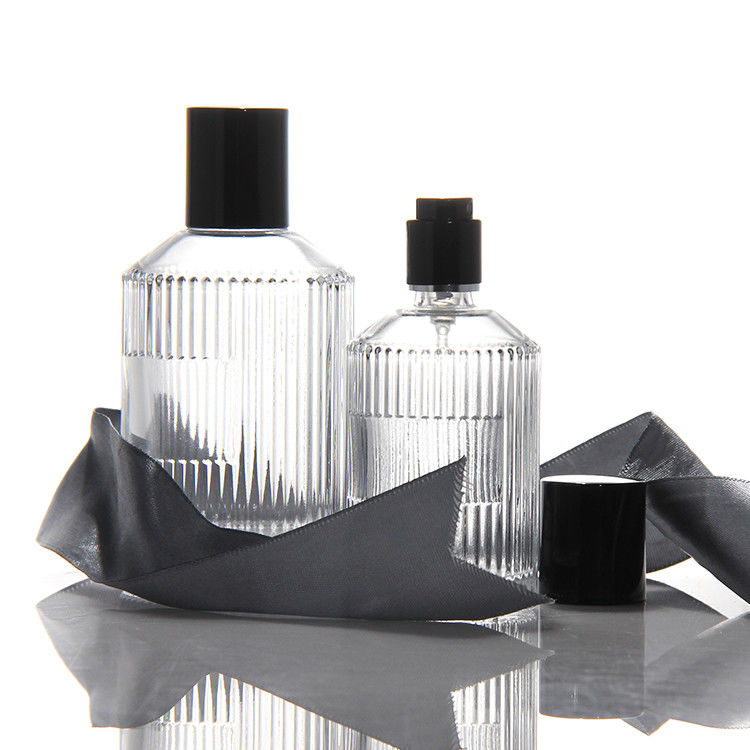 Cylinder transparante parfumfles OEM 50 ml glazen parfumfles met cadeaubon pomp spuitmachine