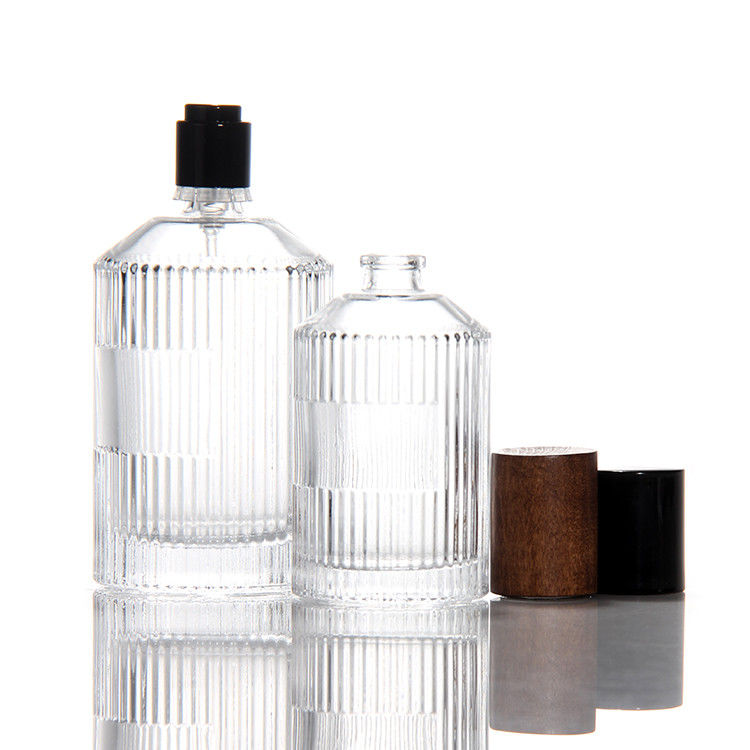 Cylinder transparante parfumfles OEM 50 ml glazen parfumfles met cadeaubon pomp spuitmachine