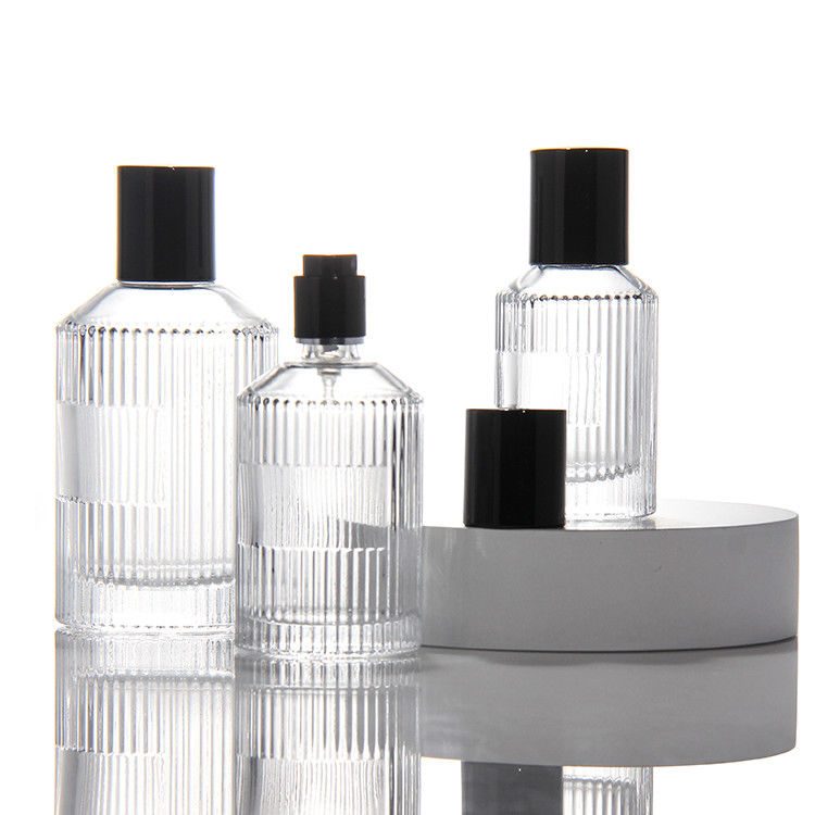 Cylinder transparante parfumfles OEM 50 ml glazen parfumfles met cadeaubon pomp spuitmachine
