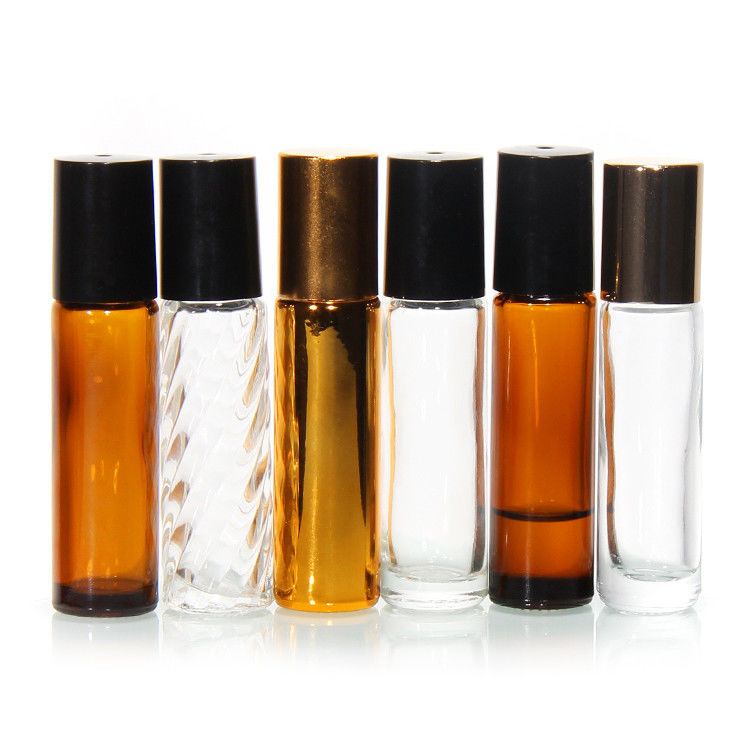 Custom 5Ml 10Ml 15Ml Glas Parfum Roll On Flasche Met Roerbal Van Roestvrij Staal