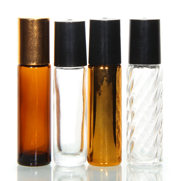 Nieuwe Essentiële Olie Roller Glasflessen Stalen Bal 10 ml Rol Fles Amber Roll On Parfum Fles