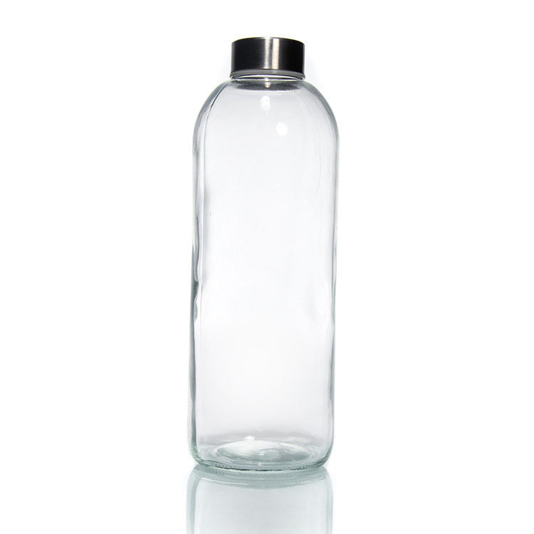 Buiten 35 ml 500 ml ronde sport hoge borosilicaat glas waterfles met siliconen mouw