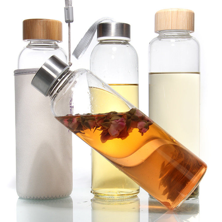 Glasflessen Eco-vriendelijk Bpa-vrij roestvrij staal deksel 500 ml Drinkglas waterfles
