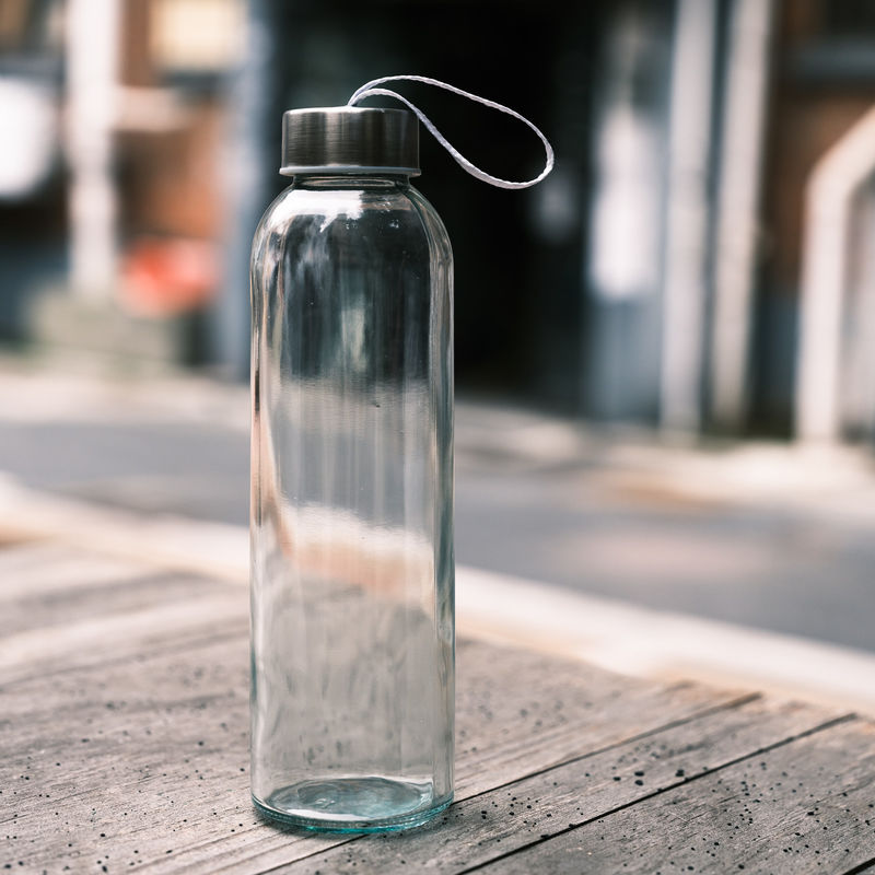 350 ml 500 ml ronde sport hoge borosilicaat glas waterfles met siliconen mouw