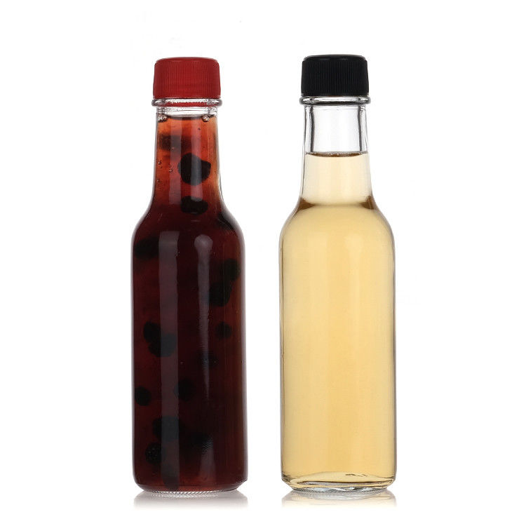 150 ml 250 ml 5 oz Woozy Salad Warme saus Glasflessen Mini Met lekvrije Zwarte Kap
