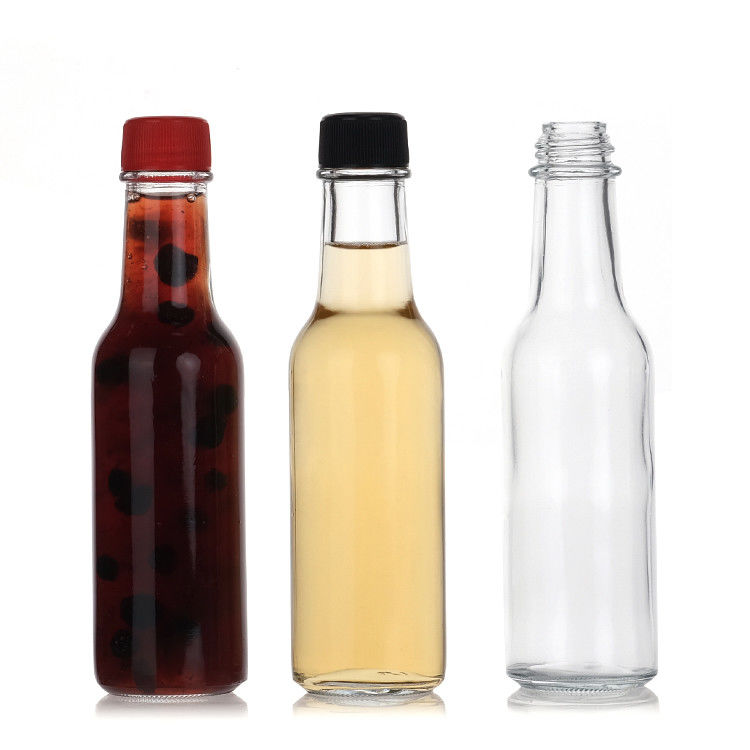 150 ml 250 ml 5 oz Woozy Salad Warme saus Glasflessen Mini Met lekvrije Zwarte Kap