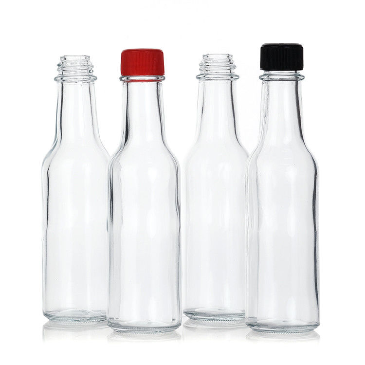 150 ml 250 ml 5 oz Woozy Salad Warme saus Glasflessen Mini Met lekvrije Zwarte Kap