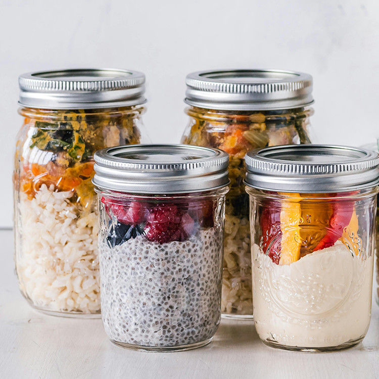 Custom 380ml 470ml 750ml 1000ml 16oz 24oz 32oz Wide Mouth Mason Glass Jar Met Deksel in Bulk